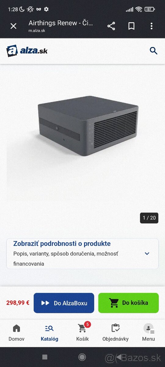 Inteligentná čistička vzduchu Airthings renew - 2