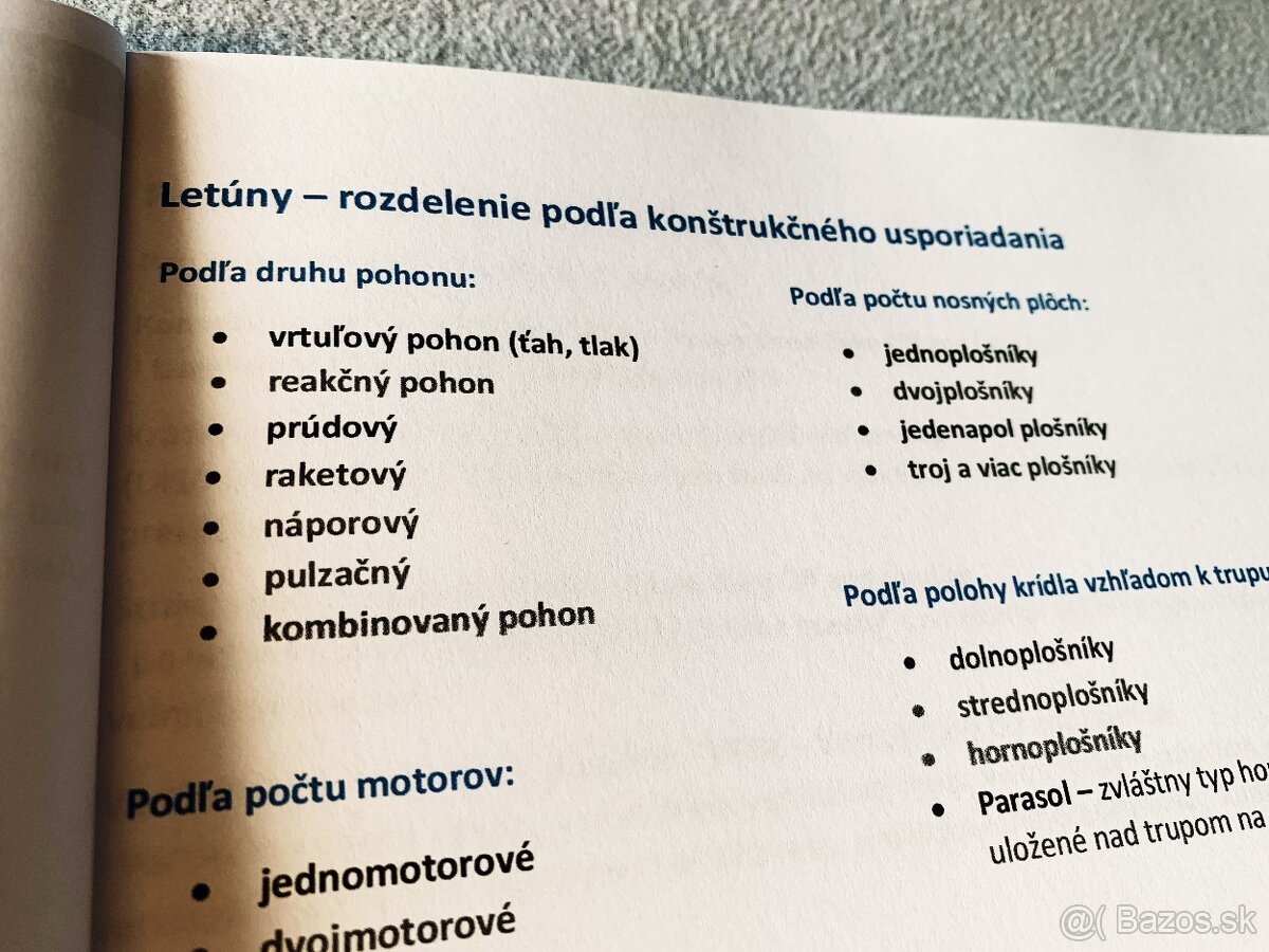 Všeobecné rozdelenie a opis lietadiel - Skriptá - 2