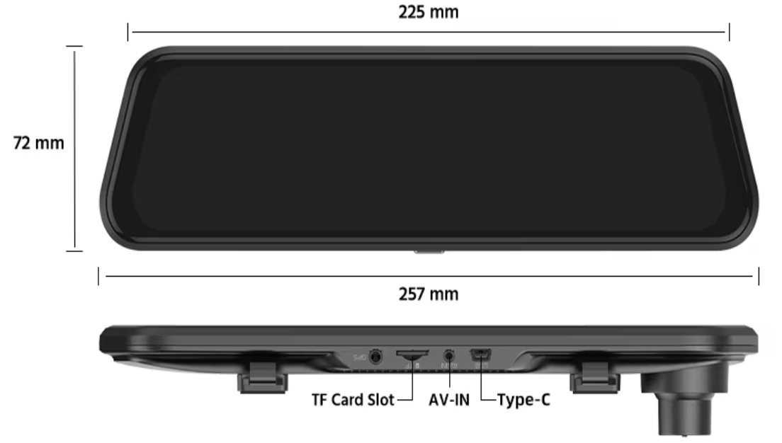 Autokamera v spätnom zrkadle 10" - 2