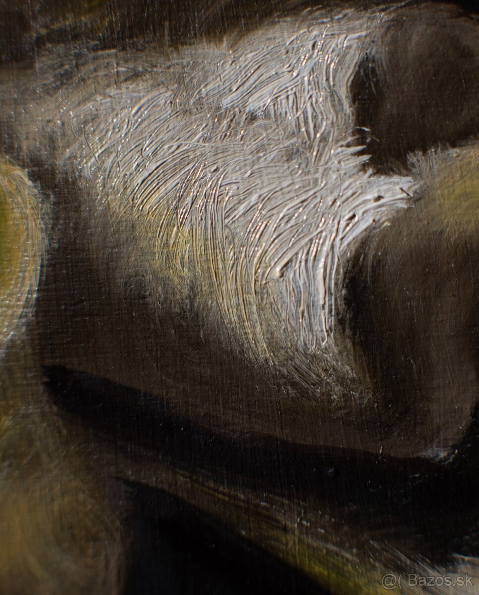 Zátišie s banánom - tradičná olejomaľba - 2