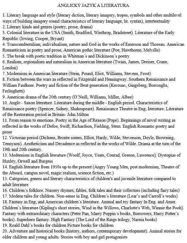 Vypracované štátnicové otázky - učiteľstvo anglického jazyka - 2