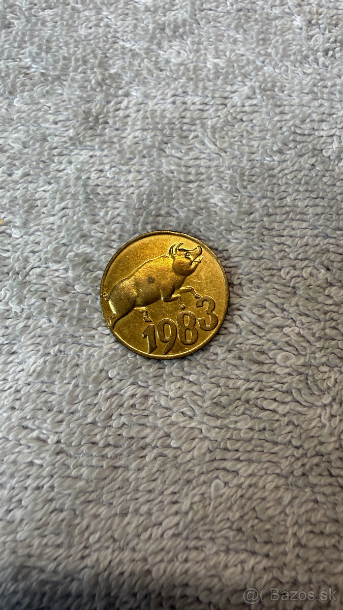 Stříbrná mince – Novoroční Žeton pro Štěstí 1983 (Viel Glück - 2