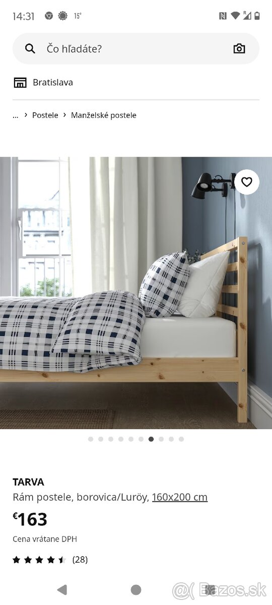 Manzelska postel IKEA - 160 cm x 200cm plus matrac a rost - 2