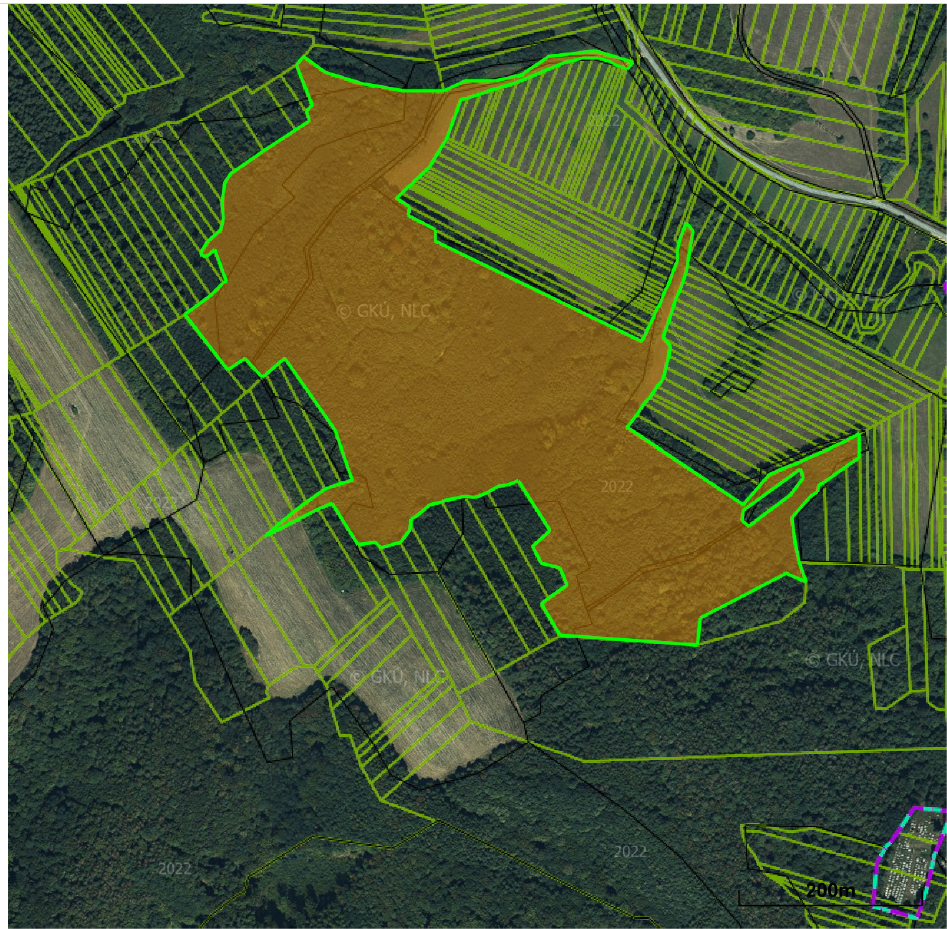 Predám Lesy a TTP v obci Vyšný Hrušov (PARCELA E 1174) - 2