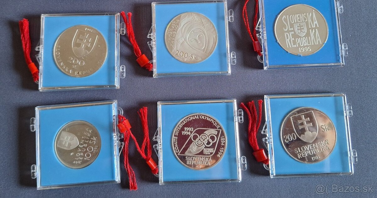 6kusov 100+200 Sk proof mince - 2