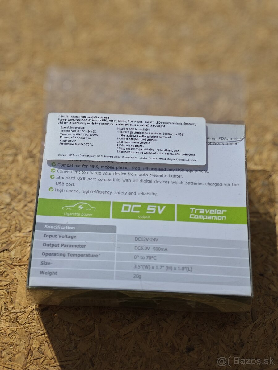 Autonabíjačka USB CLiPtec GZU371 - 2