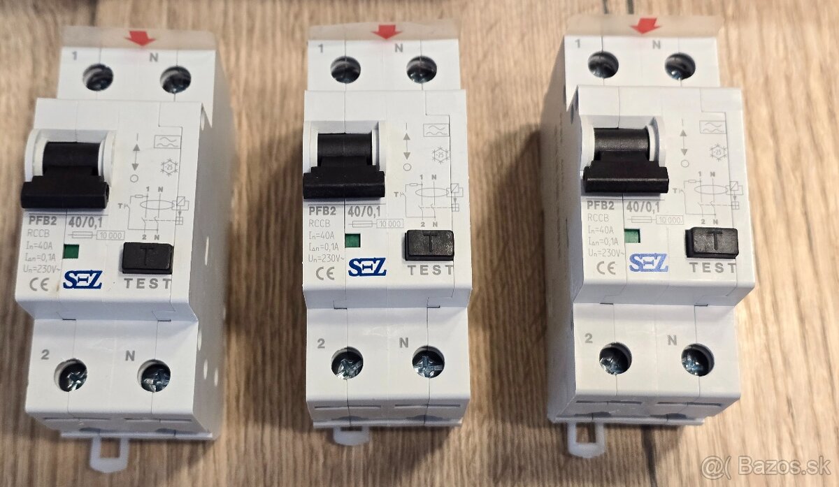 Prúdový chránič 2 mod 40A, 100 mA, TYP A : PFB2 (SEZ) 3ks - 2