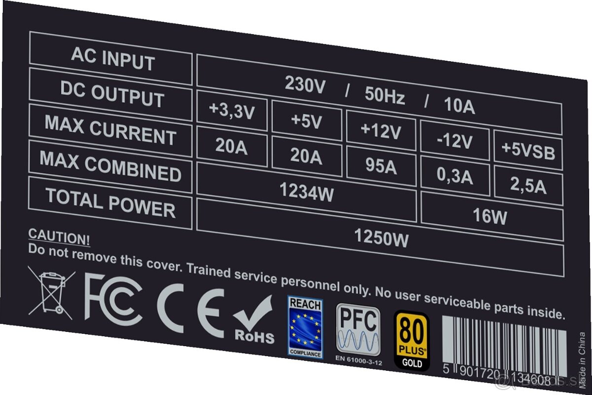 Výkonný PC zdroj 1.250 W - 2