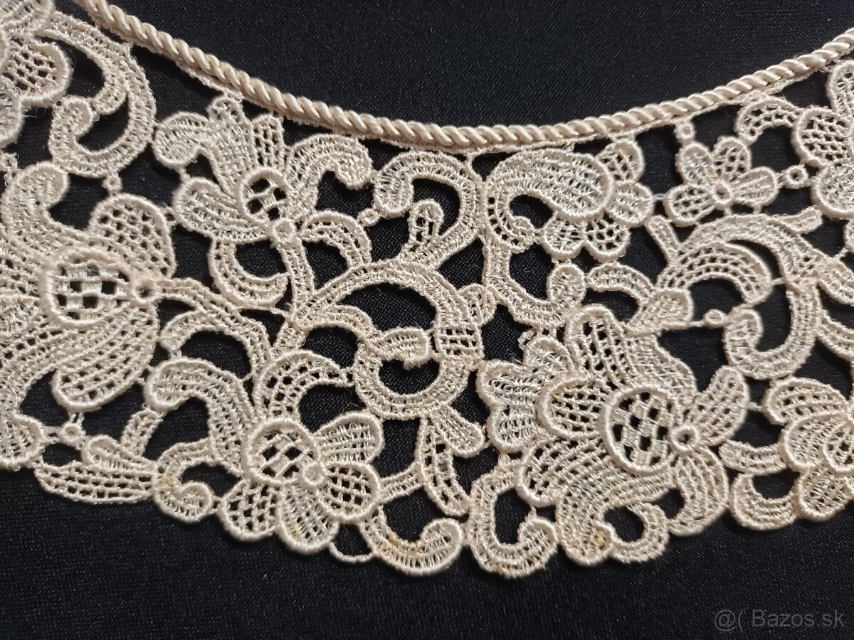 Originál . starožitné ecru čipkové golieriky - 2