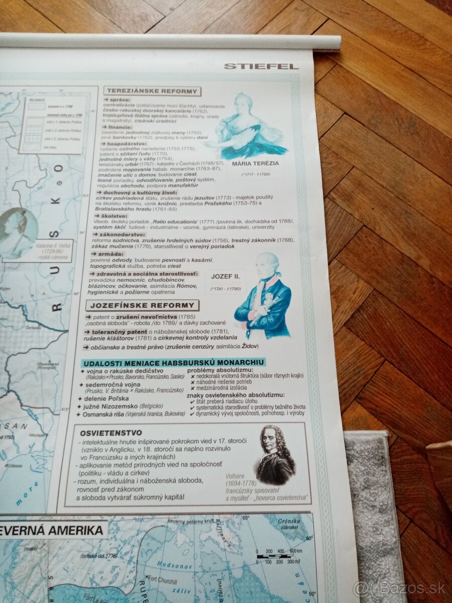 Predám školskú mapu - Osvietenský Absolutizmus (1740-1792) - 2