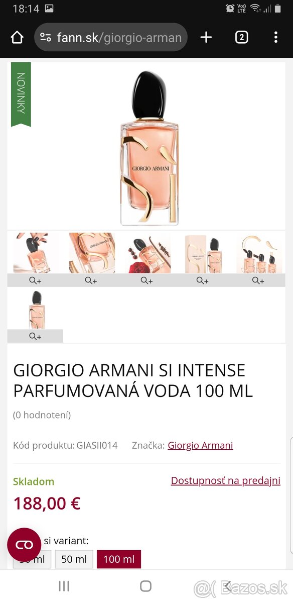 Giorgio Armani Si Intense edp 100ml. - 2