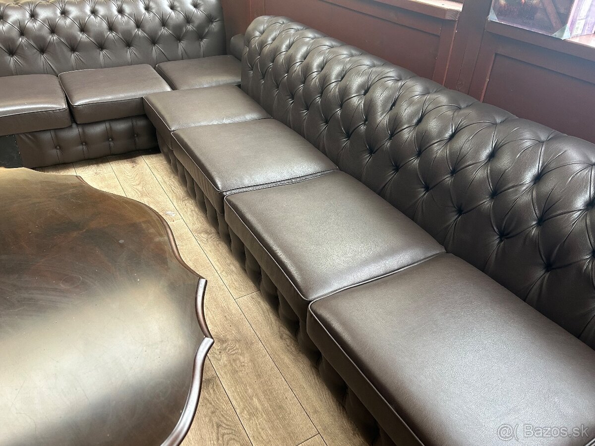 Set koženej sedačky chesterfiel - 2