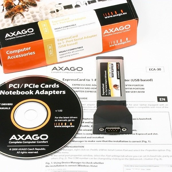 Axago adaptér ExpressCard na 1 x sériový port - 2