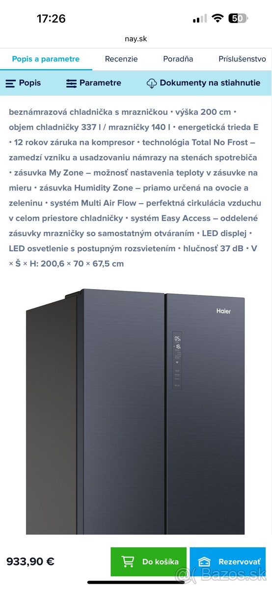 Francúzka chladnička Haier 7rokov záruka - 2