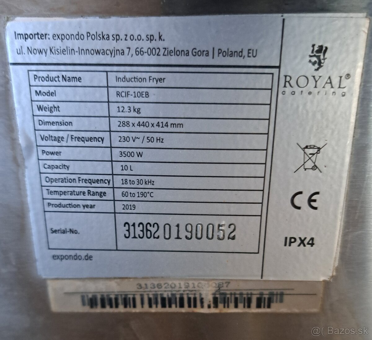 Indokčná friteza - 2