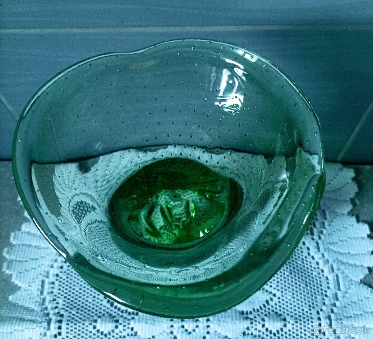 Hutné sklo - váza, misa , popolník - 2