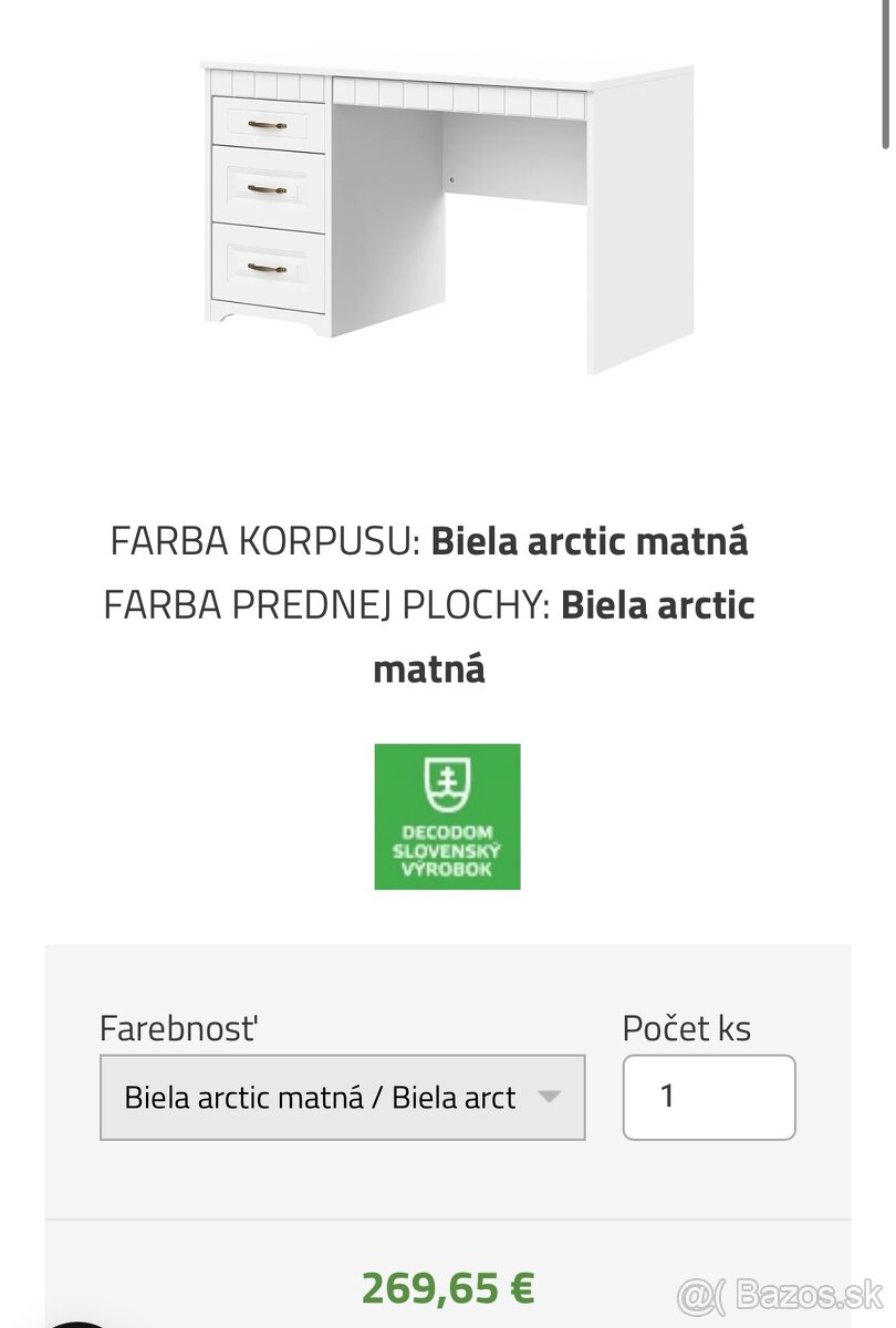 Písací stolík Tirol Decodom - 2