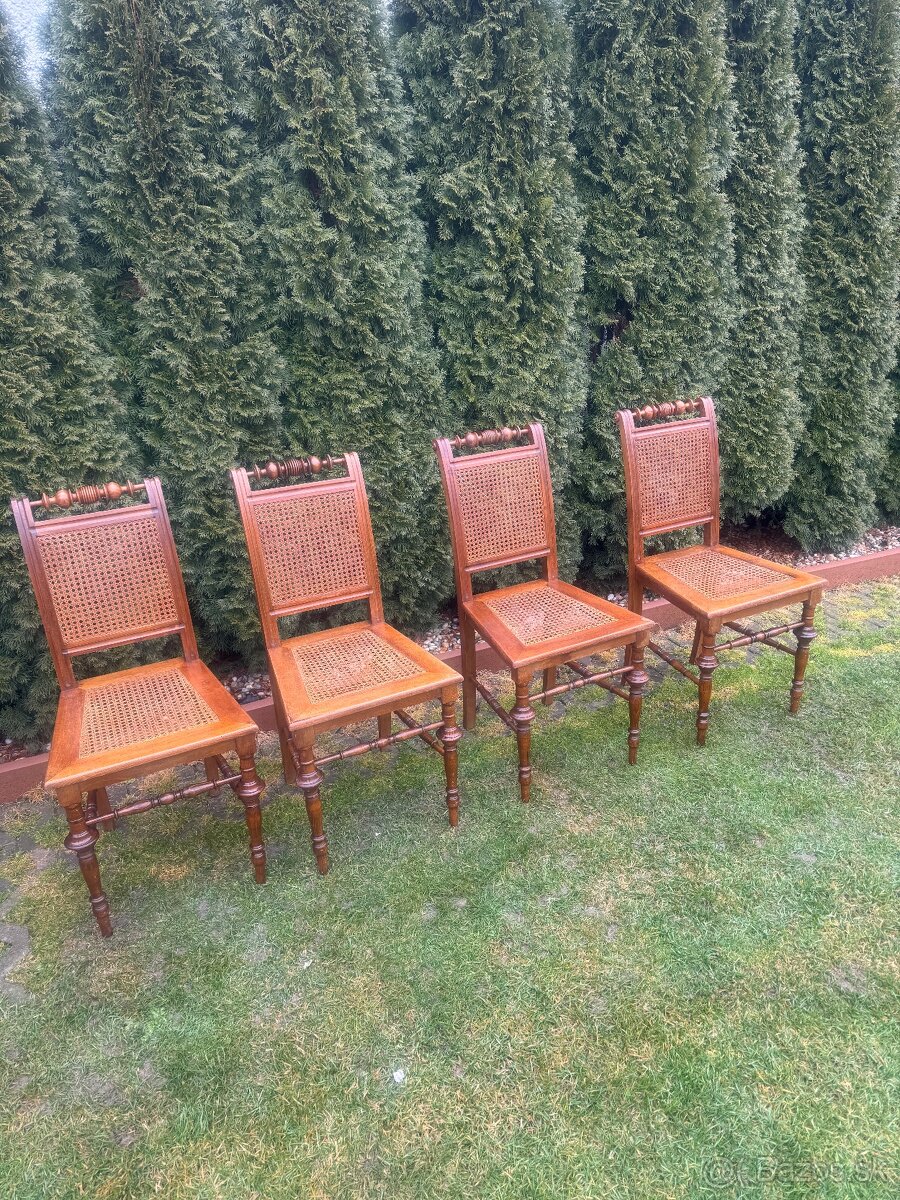 starožitné jedálenské stoličky 4ks - 2