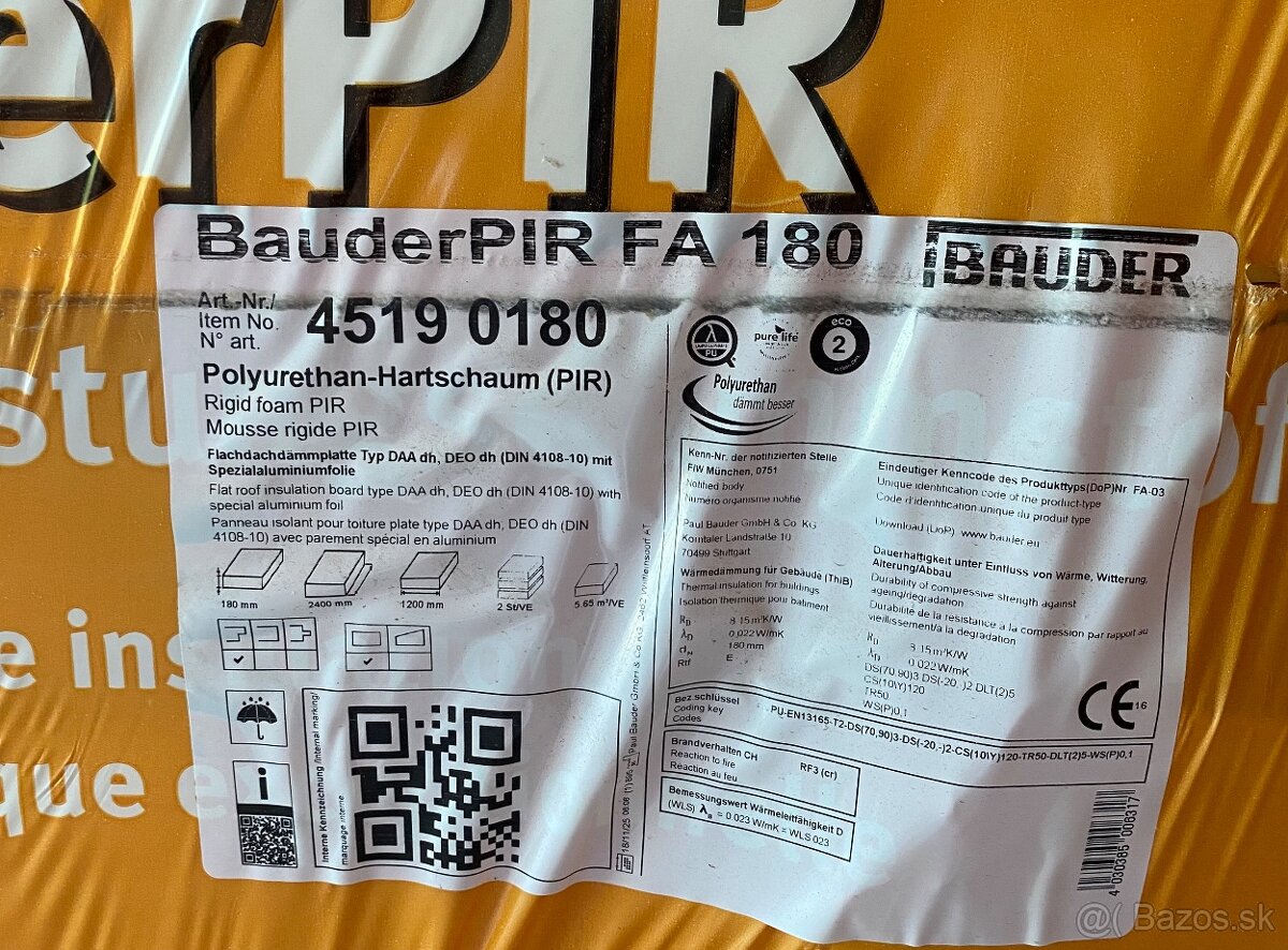 PIR doska BauderPIR FA 180 – 180 mm - 2
