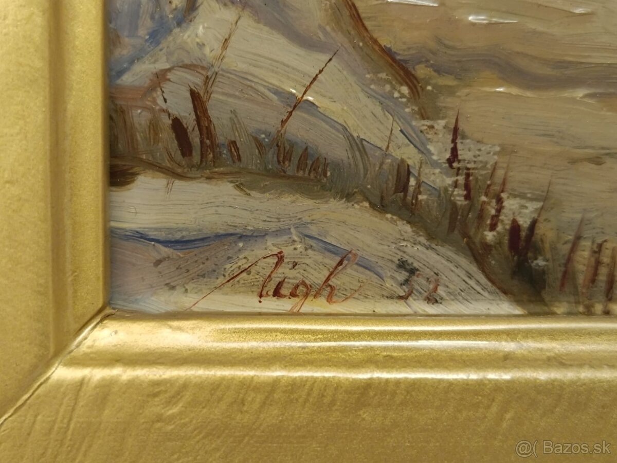 Obraz Tatry cesta z Hrebienku ke Kamzíku 1932, olej 46x55 - 2