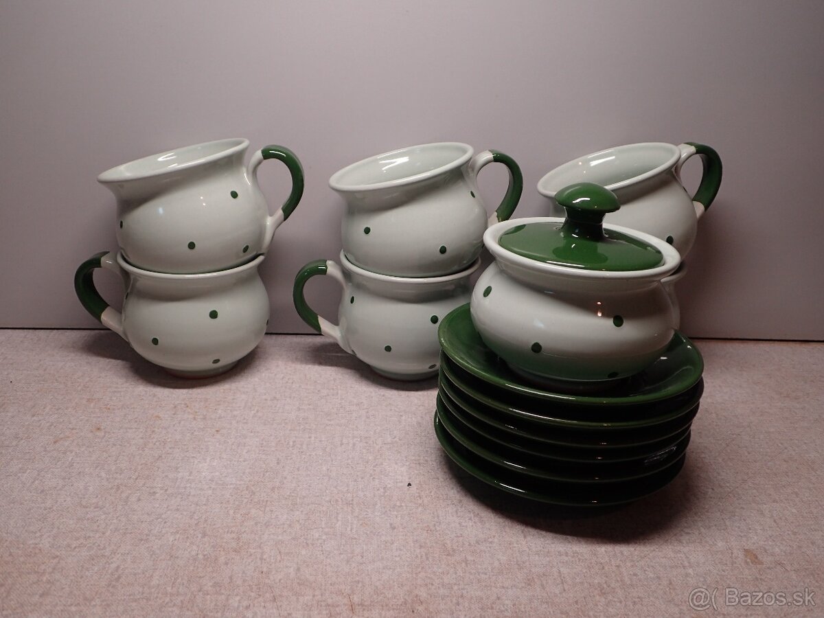 Zelená bodkovná súprava pohárov - 2