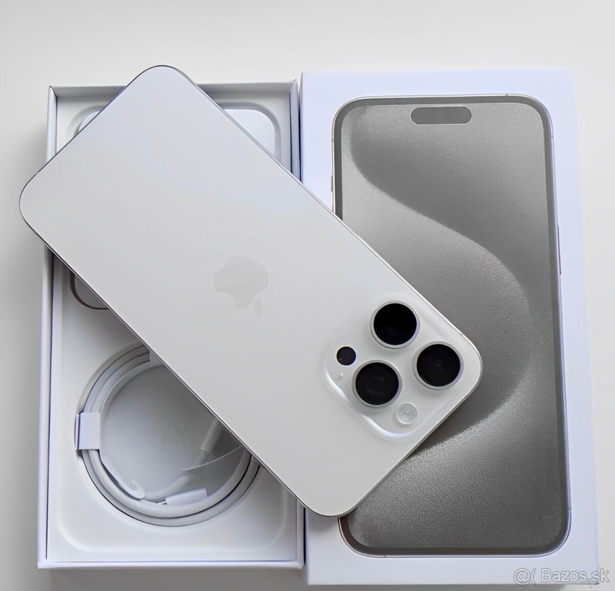 iPhone 15 Pro White Titanium BATERIE 100% TOP - 2