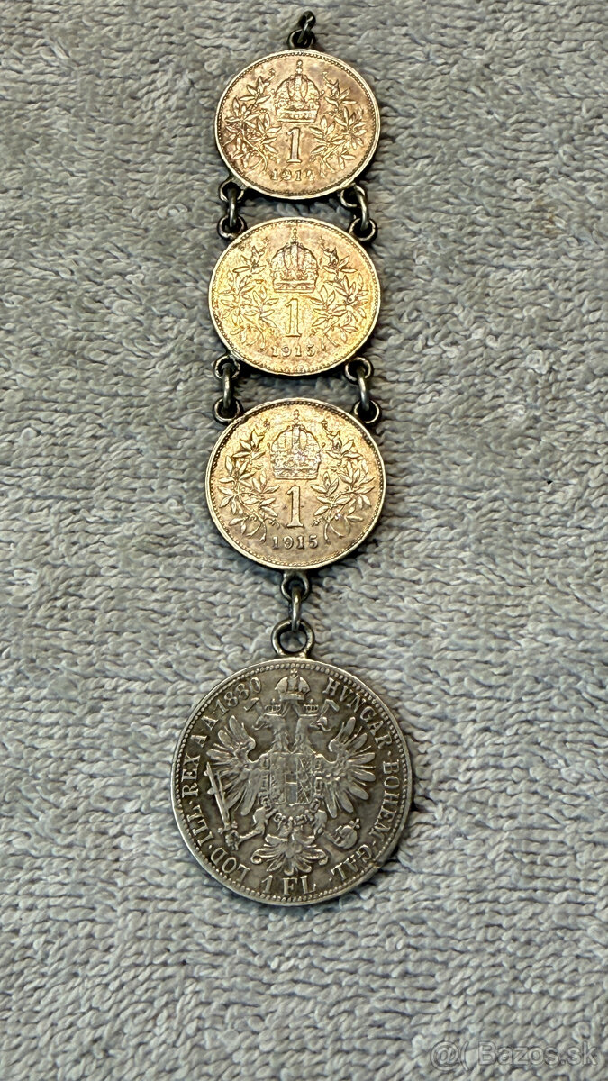Stříbrná mince a přívěsek – Set 4 historických mincí (1830–1 - 2