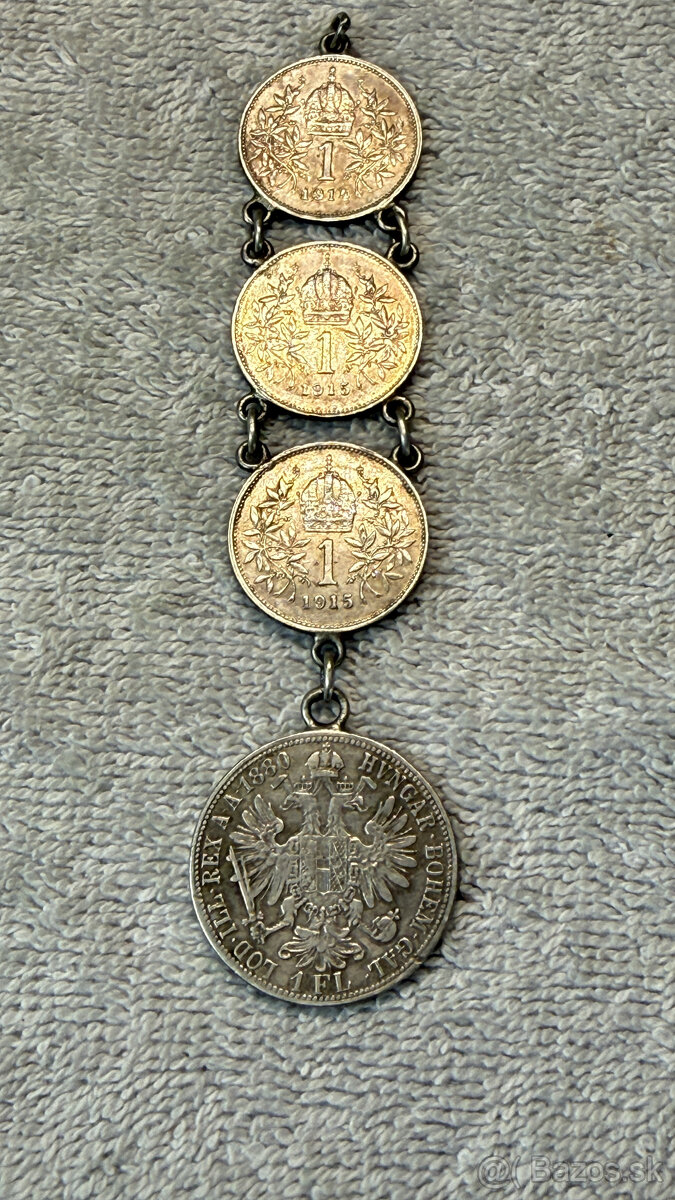 Stříbrná mince a přívěsek – Set 4 historických mincí (1830–1 - 2