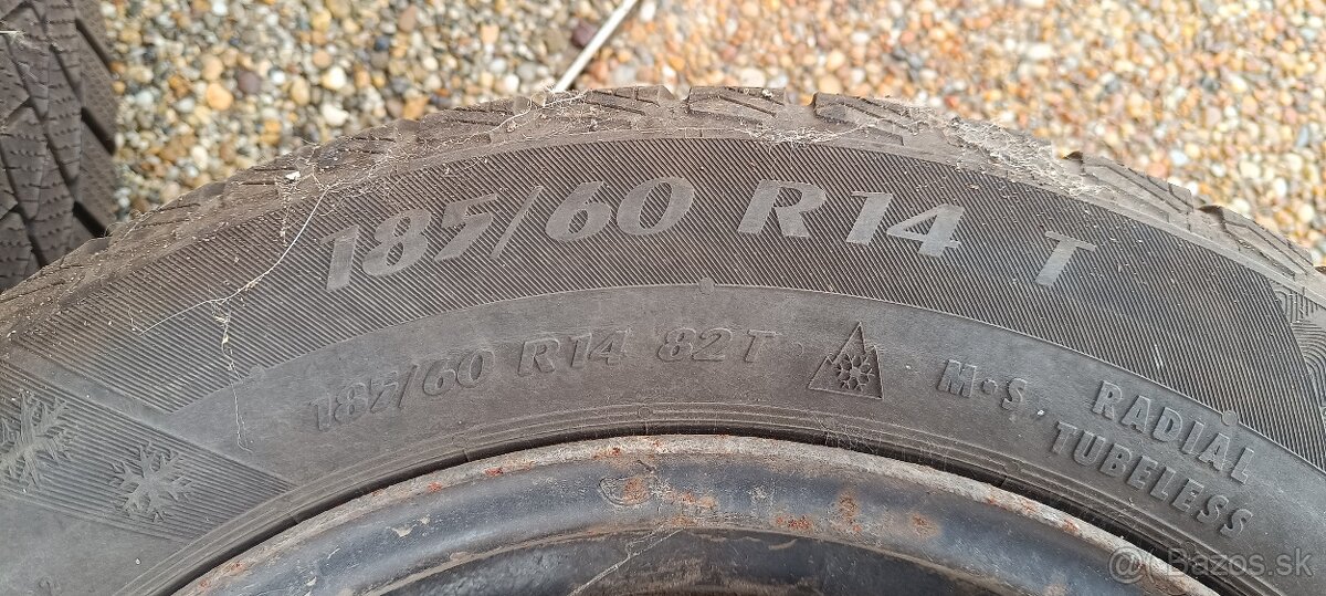 Predám kolesá 185/60 r14 zimné - 2