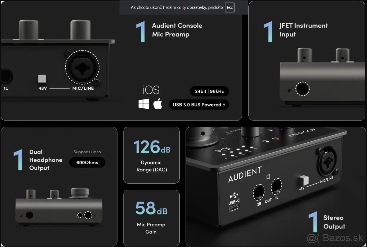 Zvuková karta Audient iD4 - 2