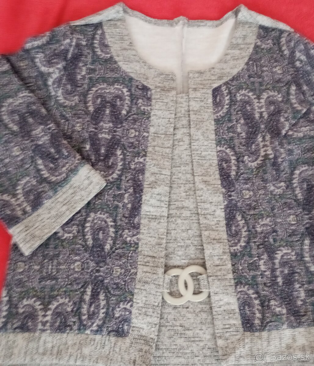 Svetrikove elegantné šaty XL s dlhým rukávom s bolerkom Xl - 2