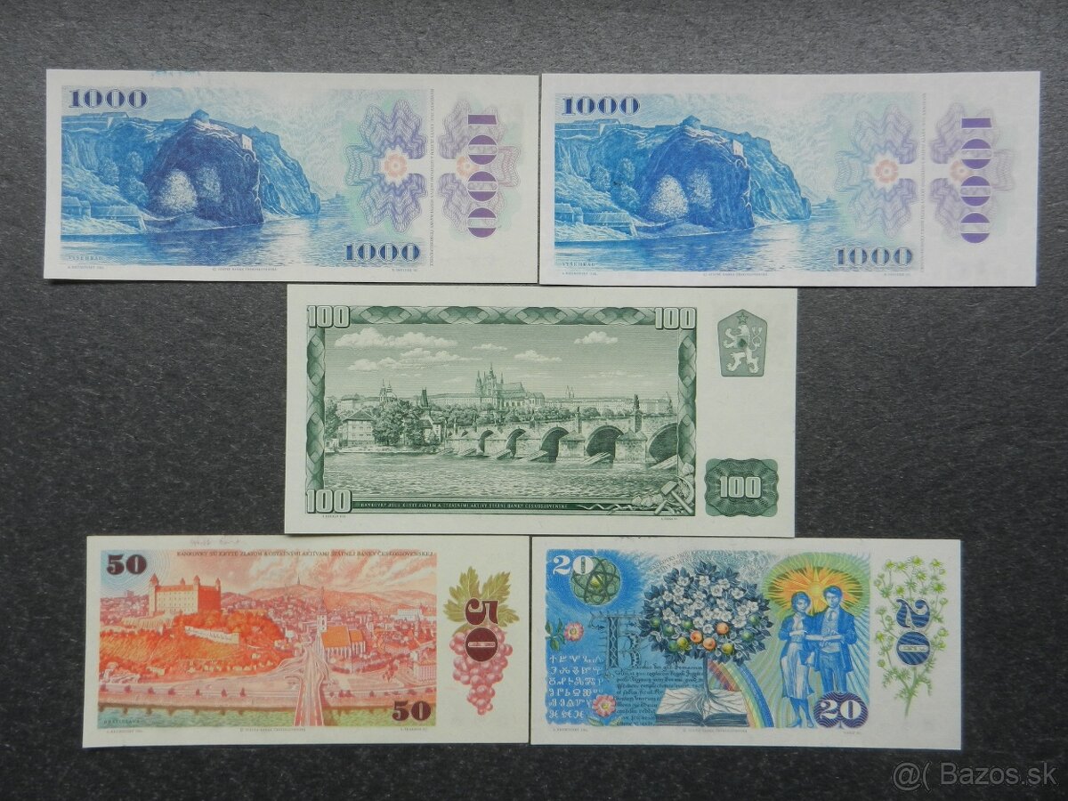 Československé UNC bankovky a iné - 2