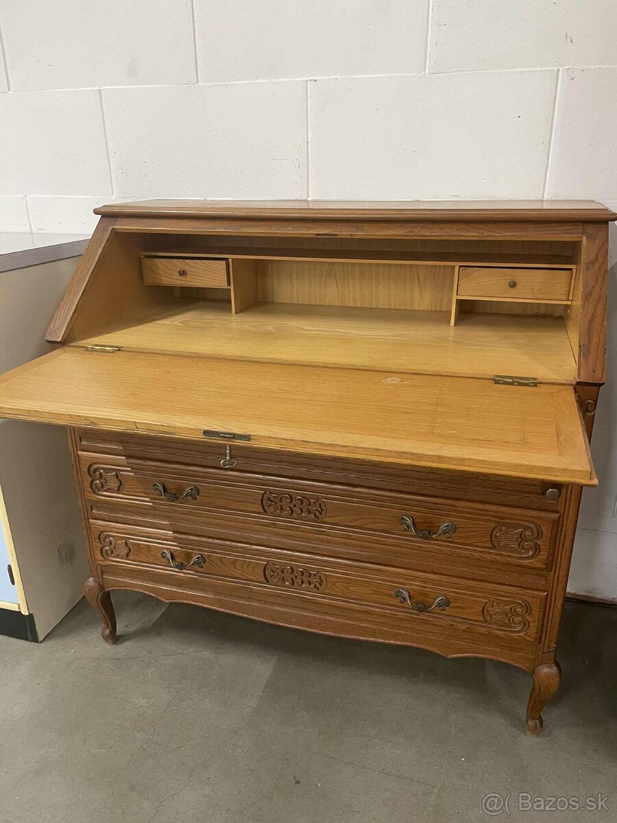 Vintage písací stolík, drevo, rozkladací, nepoškodený, d - 2
