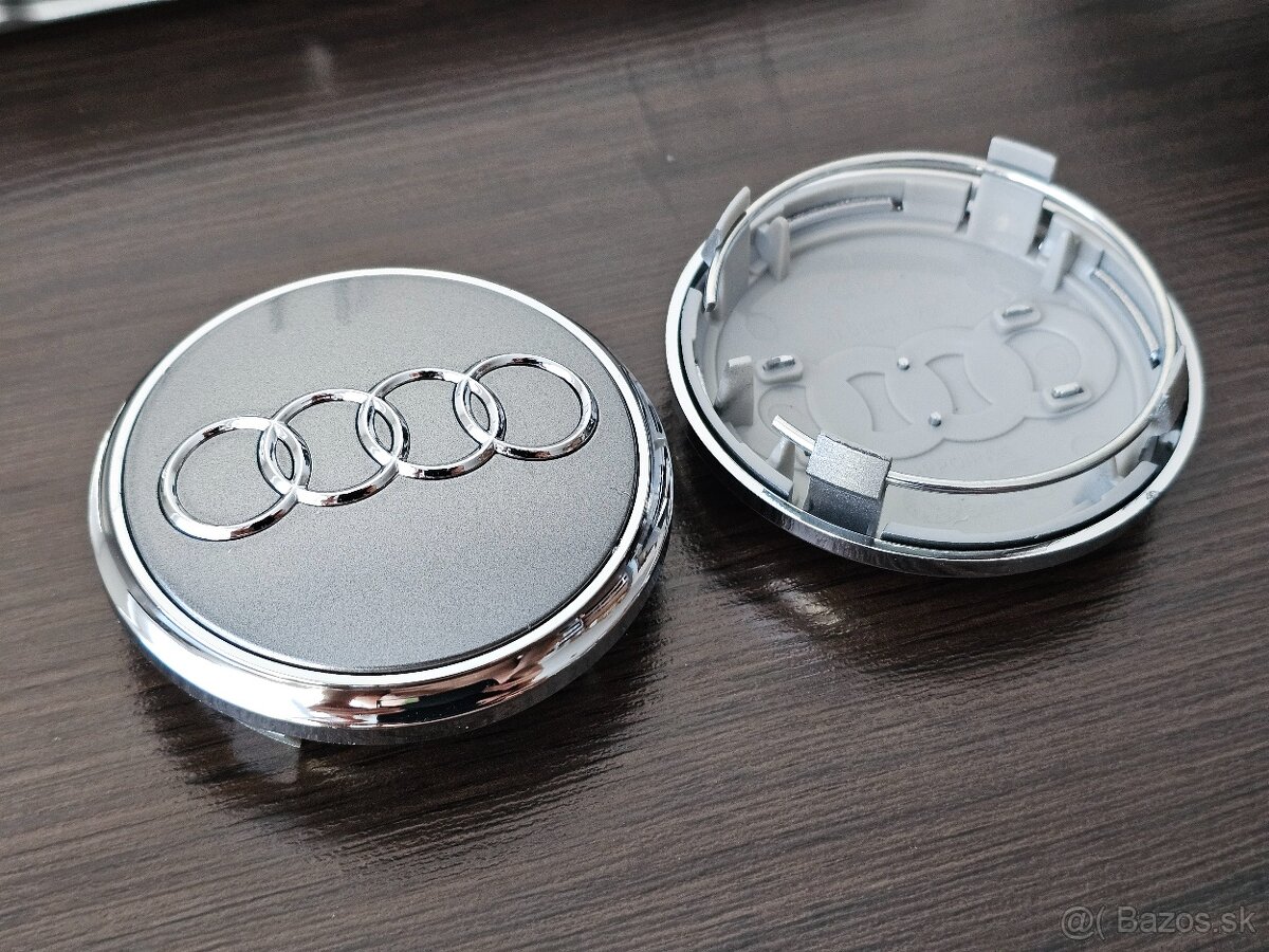 Audi 77mm stredové krytky strieborné - 2