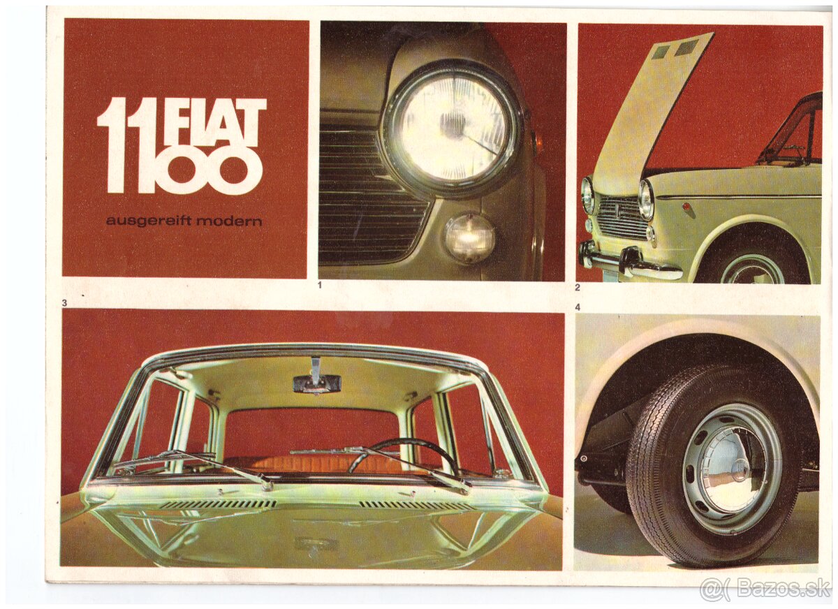 prospekty FIAT: 1100, 500L, 850 SPORT SPIDER, 850 - 2
