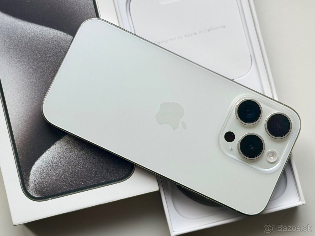 iPhone 15 Pro White Titanium BATERIE 100% TOP - 2