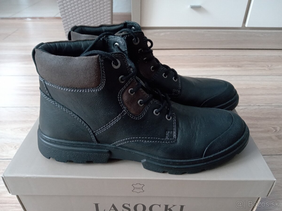 Lasocki Zimné kožené pánske topánky 43 - 2