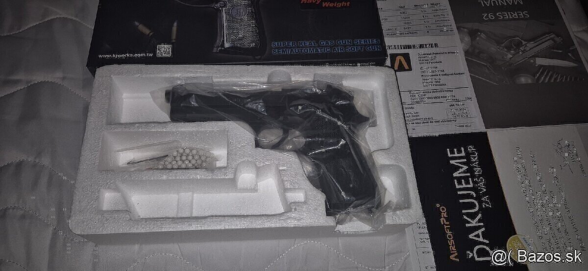 Airsoftová pištoľ M9 HW, plyn BlowBack - nová 3x použitá - 2