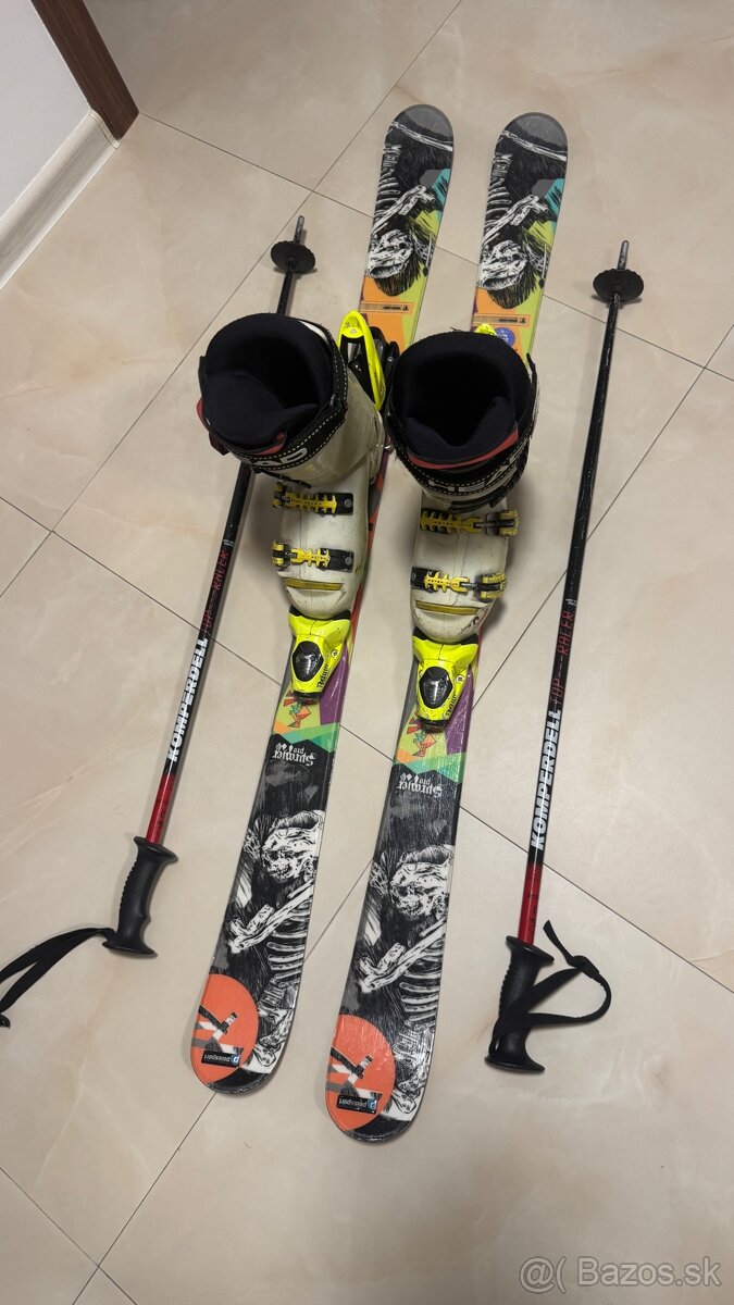 Detské freestyle lyže 125cm komplet set - 2