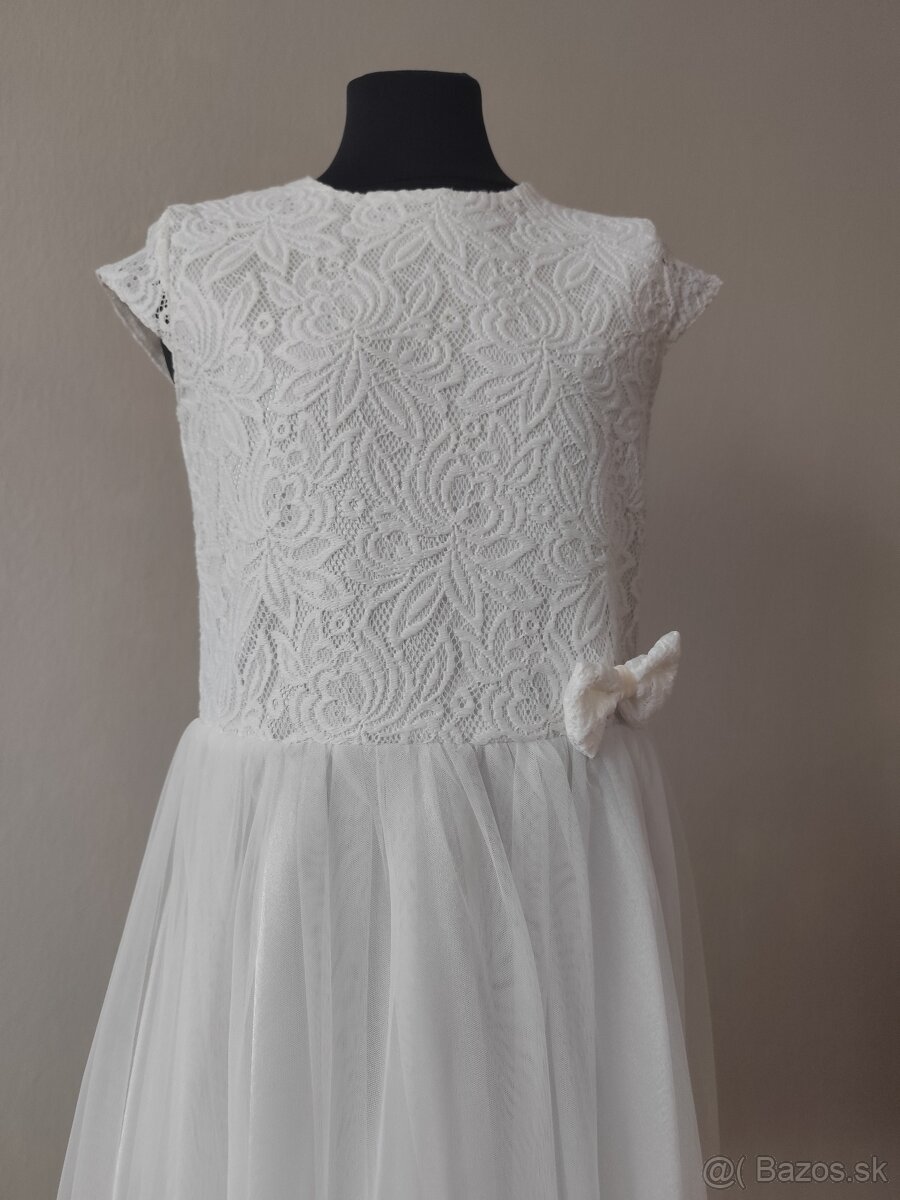 Krémové spoločenské šaty veľkosť 152 - 2