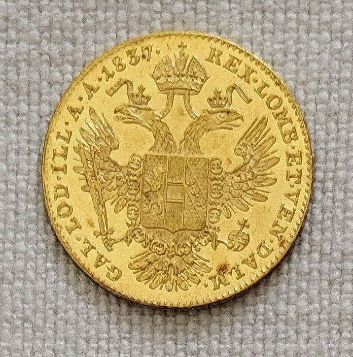 Zlatý dukát Ferdinanda I. (V.) Dobrotivého, 1837A, vzácny - 2
