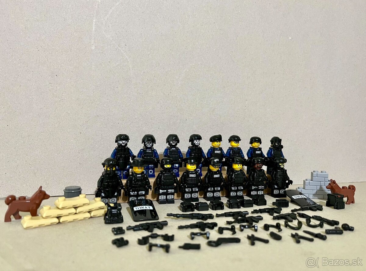 Figúrky S.W.A.T a iné - (16ks) typ lego + zbrane - 2