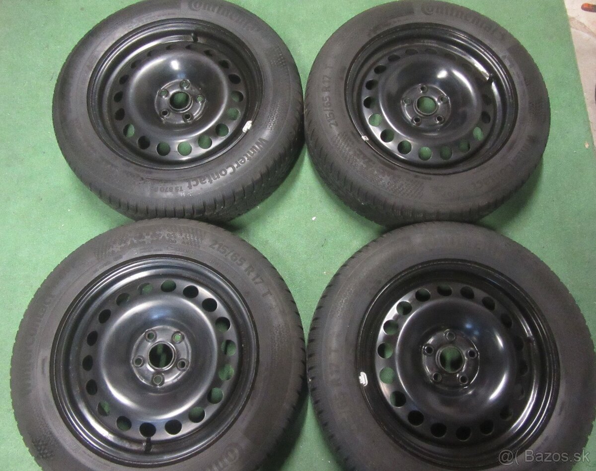 R17 Zimná sada VW TIGUAN rozteč 5x112 215/65R17 continental - 2