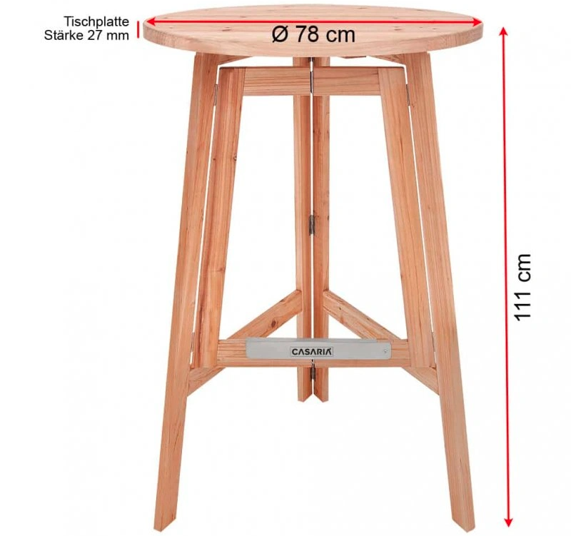 Drevený barový skladací stôl Ø 78 cm - 2