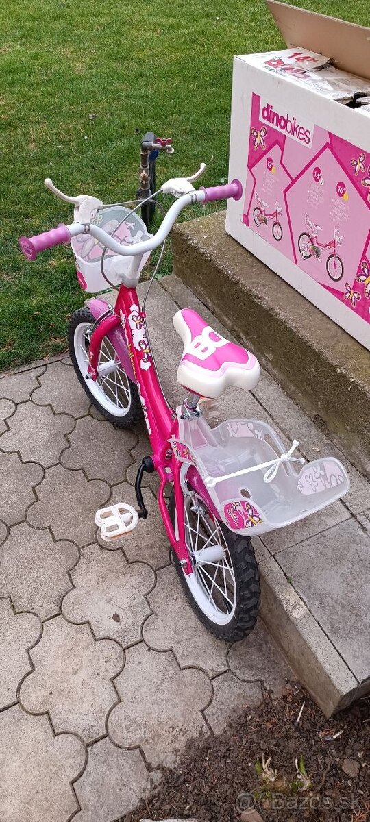 Detský dievčenský bicykel Dinobikes 14" - 2