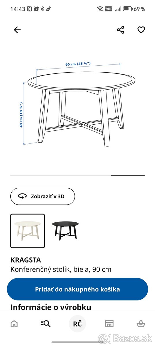 Predám stolík do obývačky IKEA - 2