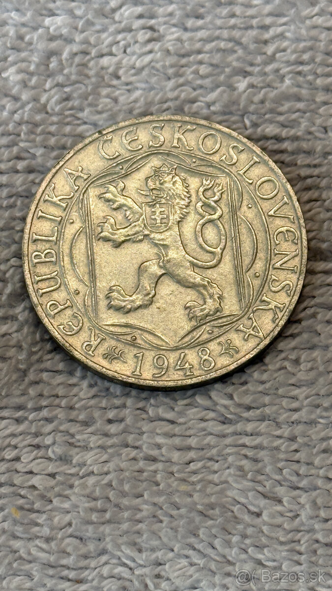 Stříbrná mince Československo – 100 Kčs 1948 (Univerzita Kar - 2
