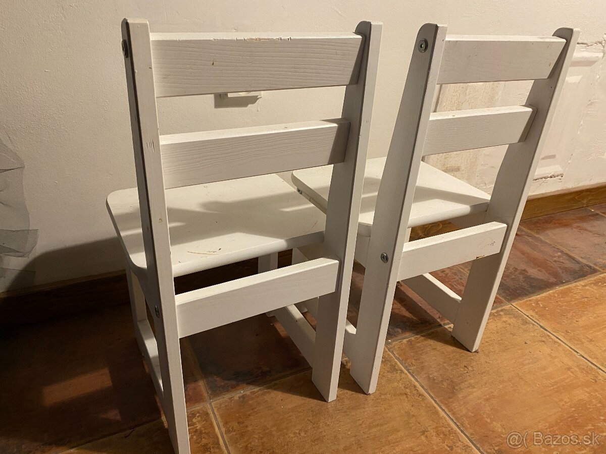 Drevené biele detské stoličky - 2