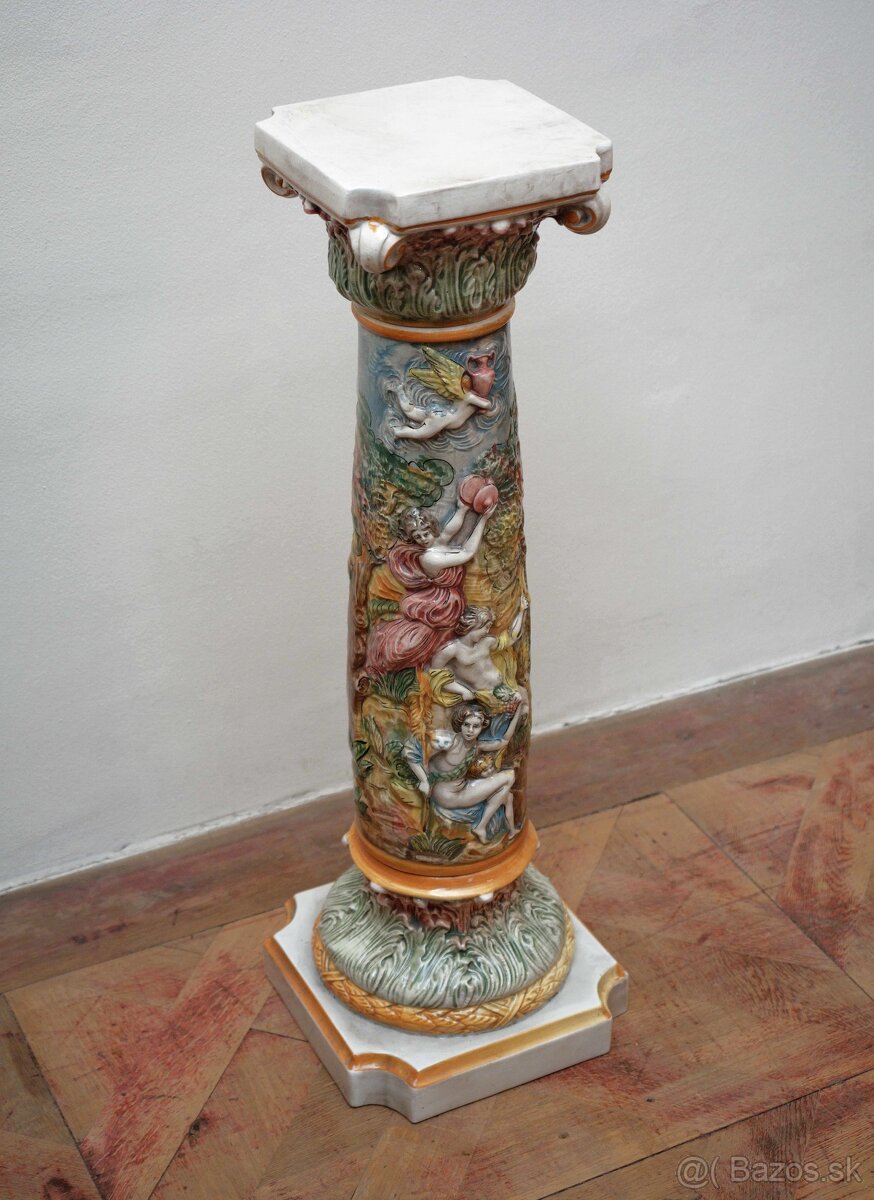 Porcelánový stĺp / podstavec, Capodimonte, Taliansko - 2