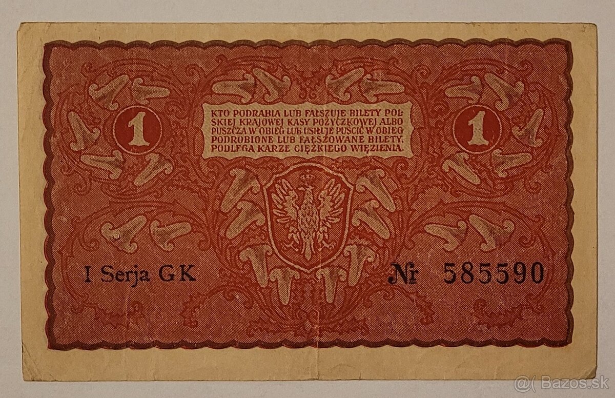 1 Marka Polsko 1919 - 2